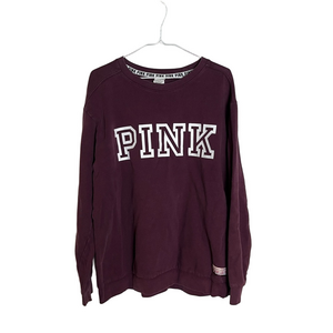 VS PINK Maroon Crewneck Sweater Large Pullover 90s